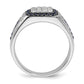 10k White Gold 3/8 Ct. Lab Grown Diamond VS/SI+ G+ and Lab Created Blue Sapphire Men's Ring