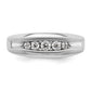 14k White Gold 1/3 Ct. Lab Grown Diamond VS/SI+ G+ Five Stone Complete Men's Ring