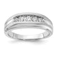 14k White Gold 1/3 Ct. Lab Grown Diamond VS/SI+ G+ Five Stone Complete Men's Ring