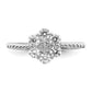 14K White Gold Lab Grown Diamond VS/SI FGH Floral Ring