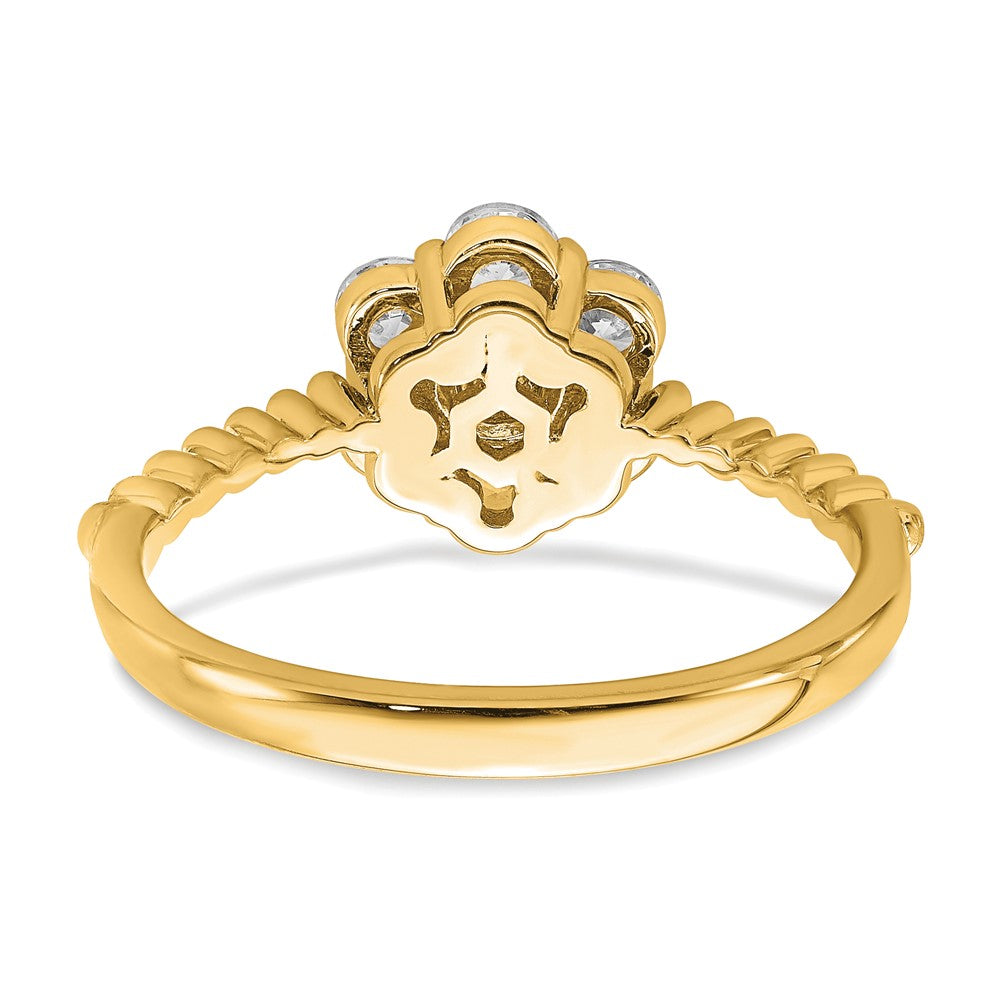 14k Yellow Gold Lab Grown Diamond VS/SI+ G+ Floral Ring