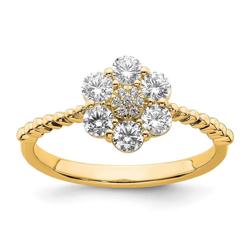 14k Yellow Gold Lab Grown Diamond VS/SI+ G+ Floral Ring