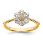 14k Yellow Gold Lab Grown Diamond VS/SI+ G+ Floral Ring