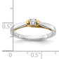 14k Two-tone Two Tone 1/8 Ct. Lab Grown Diamond VS/SI+ G+ Petite Engagement Ring