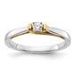 14k Two-tone Two Tone 1/8 Ct. Lab Grown Diamond VS/SI+ G+ Petite Engagement Ring