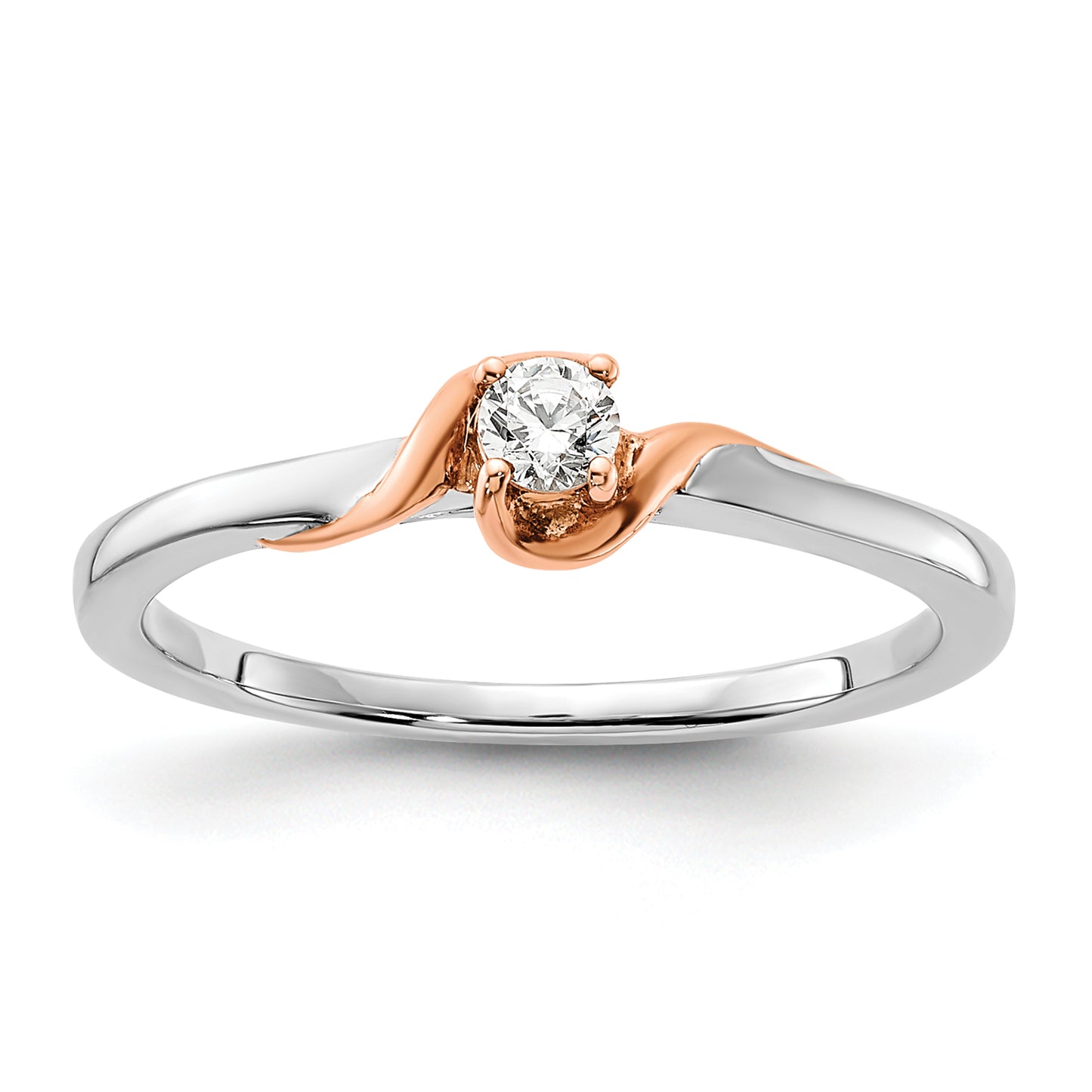 14K Two-Tone First Promise Lab Grown VS/SI+ G+ Diamond Petite Engagement Ring