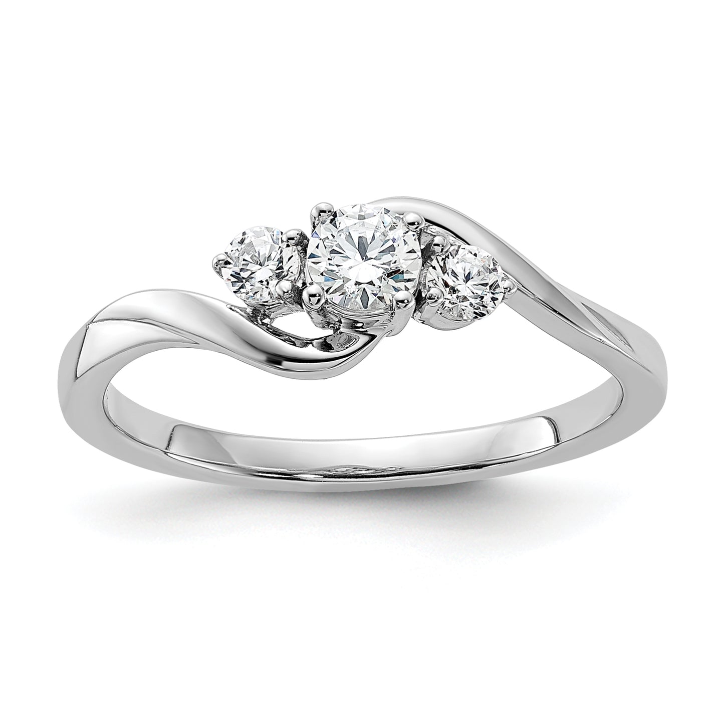 14k White Gold 1/3 Ct. Lab Grown Diamond VS/SI+ G+ Petite Engagement Ring