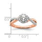 10k Two-Tone Rose and White Gold 5/8 Ct. Lab Grown Diamond VS/SI+ G+ Round Complete Fancy Halo Engagement Ring