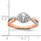 10k Two-Tone Rose and White Gold 5/8 Ct. Lab Grown Diamond VS/SI+ G+ Round Fancy Halo Engagement Ring