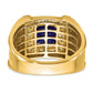 14k Yellow Gold 1/4 Ct. Lab Grown Diamond VS/SI+ G+ and Lab Created Blue Sapphire Men's Ring