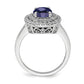 14K White Gold Lab Grown VS/SI FGH Diamond & Created Blue Sapphire Ring