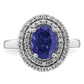 14K White Gold Lab Grown VS/SI FGH Diamond & Created Blue Sapphire Ring