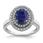 14K White Gold Lab Grown VS/SI FGH Diamond & Created Blue Sapphire Ring