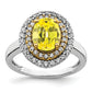 14K Two-Tone Lab Grown VS/SI+ G+ Diamond & Created Yellow Sapphire Ring