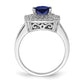 14k White Gold 1/2 Ct. Lab Grown Diamond VS/SI+ G+ and Lab Created Blue Sapphire Fashion Ring