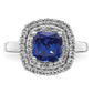 14k White Gold 1/2 Ct. Lab Grown Diamond VS/SI+ G+ and Lab Created Blue Sapphire Fashion Ring