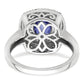 14k White Gold 1/2 Ct. Lab Grown Diamond VS/SI+ G+ and Lab Created Blue Sapphire Fashion Ring