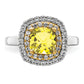 14k Two-Tone 1/2 Ct. Lab Grown Diamond VS/SI+ G+ and Lab Created Yellow Sapphire Fashion Ring