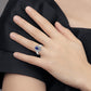 14k White Gold 1/2 Ct. Lab Grown Diamond VS/SI+ G+ and Lab Created Blue Sapphire Fashion Ring