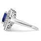 14k White Gold 1/2 Ct. Lab Grown Diamond VS/SI+ G+ and Lab Created Blue Sapphire Fashion Ring