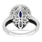 14k White Gold 1/2 Ct. Lab Grown Diamond VS/SI+ G+ and Lab Created Blue Sapphire Fashion Ring