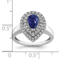 14k White Gold 1/2 Ct. Lab Grown Diamond VS/SI+ G+ and Lab Created Blue Sapphire Fashion Ring