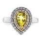 14k Two-Tone 1/2 Ct. Lab Grown Diamond VS/SI+ G+ and Lab Created Yellow Sapphire Fashion Ring