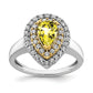 14k Two-Tone 1/2 Ct. Lab Grown Diamond VS/SI+ G+ and Lab Created Yellow Sapphire Fashion Ring