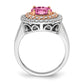 14K White/Rose Gold Two-Tone Rose and White 5/8 Ct. Lab Grown Diamond VS/SI+ G+ and Lab Created Pink Sapphire Fashion Ring