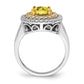 14K Two-Tone Lab Grown VS/SI+ G+ Diamond & Created Yellow Sapphire Ring