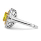 14K Two-Tone Lab Grown VS/SI+ G+ Diamond & Created Yellow Sapphire Ring