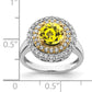 14K Two-Tone Lab Grown VS/SI+ G+ Diamond & Created Yellow Sapphire Ring