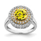 14K Two-Tone Lab Grown VS/SI+ G+ Diamond & Created Yellow Sapphire Ring