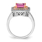 14K White/Rose Gold Two-Tone Rose and White 5/8 Ct. Lab Grown Diamond VS/SI+ G+ and Lab Created Pink Sapphire Fashion Ring