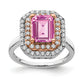 14K White/Rose Gold Two-Tone Rose and White 5/8 Ct. Lab Grown Diamond VS/SI+ G+ and Lab Created Pink Sapphire Fashion Ring