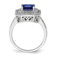 14k White Gold 5/8 Ct. Lab Grown Diamond VS/SI+ G+ and Lab Created Blue Sapphire Fashion Ring