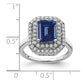 14k White Gold 5/8 Ct. Lab Grown Diamond VS/SI+ G+ and Lab Created Blue Sapphire Fashion Ring