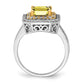 14k Two-Tone 5/8 Ct. Lab Grown Diamond VS/SI+ G+ and Lab Created Yellow Sapphire Fashion Ring