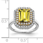 14k Two-Tone 5/8 Ct. Lab Grown Diamond VS/SI+ G+ and Lab Created Yellow Sapphire Fashion Ring