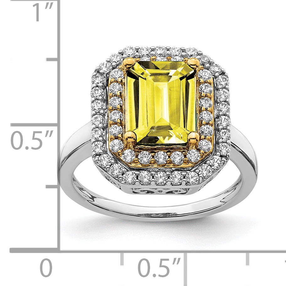 14k Two-Tone 5/8 Ct. Lab Grown Diamond VS/SI+ G+ and Lab Created Yellow Sapphire Fashion Ring