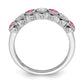 14k White Gold  1/2 Ct. Lab Grown Diamond VS/SI+ G+ and Lab Created Pink Sapphire Ring