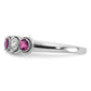 14k White Gold  1/2 Ct. Lab Grown Diamond VS/SI+ G+ and Lab Created Pink Sapphire Ring