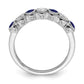 14k White Gold  1/2 Ct. Lab Grown Diamond VS/SI+ G+ and Lab Created Blue Sapphire Ring