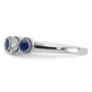 14k White Gold  1/2 Ct. Lab Grown Diamond VS/SI+ G+ and Lab Created Blue Sapphire Ring