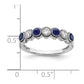 14k White Gold  1/2 Ct. Lab Grown Diamond VS/SI+ G+ and Lab Created Blue Sapphire Ring