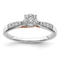 14k Two-tone Two Tone Rose and White Gold 1/5 Ct. Lab Grown Diamond VS/SI+ G+ Petite Engagement Ring