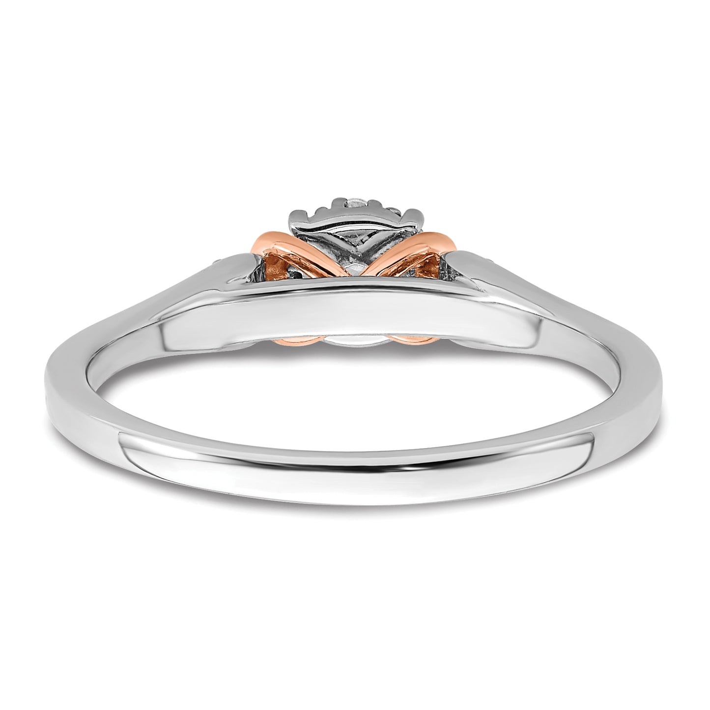 14k Two-tone Two Tone Rose and White Gold 1/6 Ct. Lab Grown Diamond VS/SI+ G+ Petite Engagement Ring