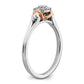 14k Two-tone Two Tone Rose and White Gold 1/6 Ct. Lab Grown Diamond VS/SI+ G+ Petite Engagement Ring