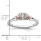 14k Two-tone Two Tone Rose and White Gold 1/6 Ct. Lab Grown Diamond VS/SI+ G+ Petite Engagement Ring