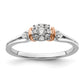 14k Two-tone Two Tone Rose and White Gold 1/6 Ct. Lab Grown Diamond VS/SI+ G+ Petite Engagement Ring